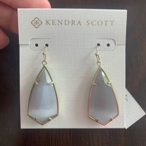 Kendra Scott Carla drop earrings - gold & grey